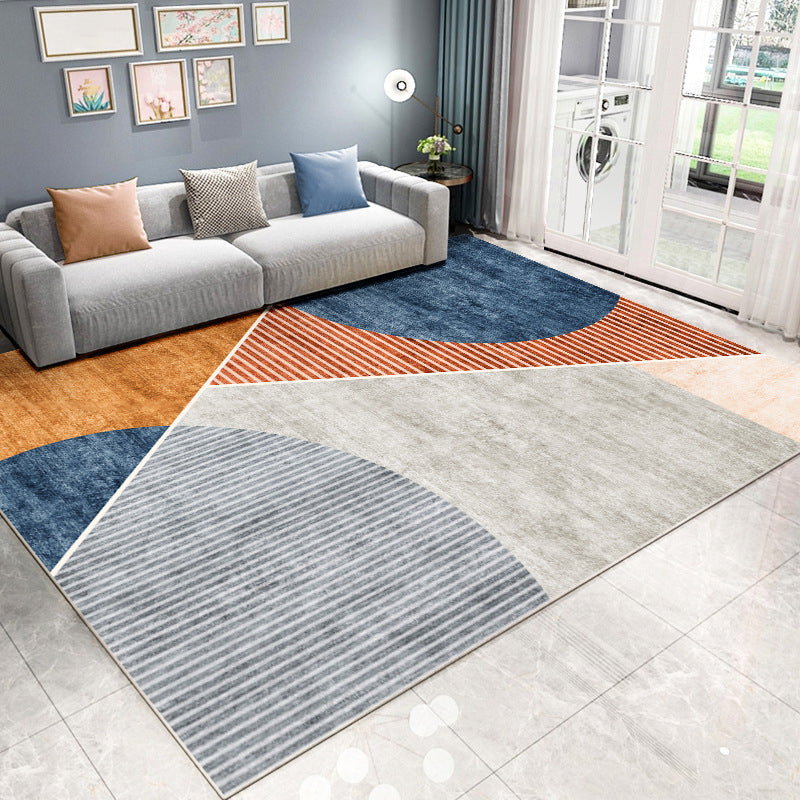 Orange Modern Rug Polyester Graphic Rug Non-Slip Backing Rug for Living Room
