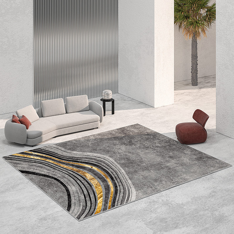 Orange Modern Rug Polyester Graphic Rug Non-Slip Backing Rug for Living Room