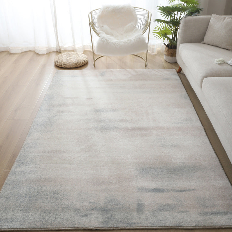 Black Color Block Rug Polyester Modern  Rug Washable Rug for Living Room