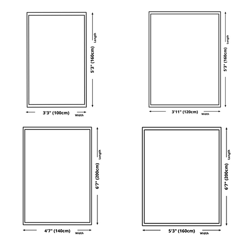 Black Color Block Rug Polyester Modern  Rug Washable Rug for Living Room