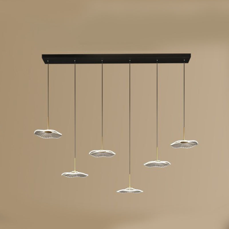Modern Linear Island Chandelier Lights Acrylic Flush Mount Chandelier for Dining Room