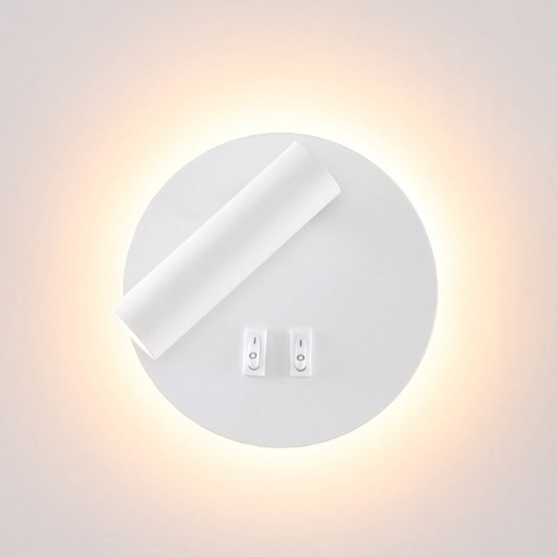 Modern Concise LED Reading Wall Lamp Iron Geometric Wall Light with Acrylic Shade