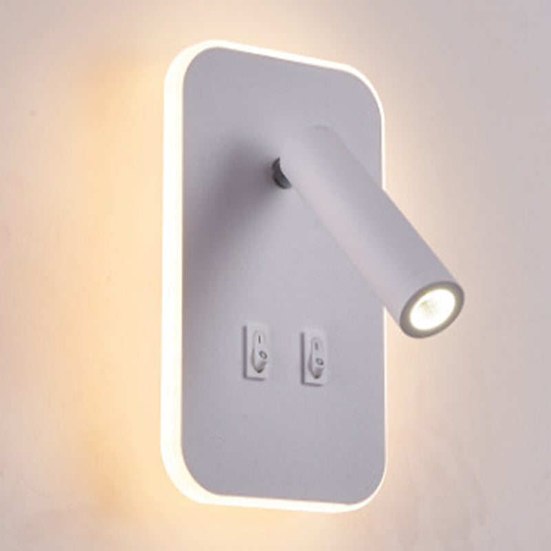 Modern Concise LED Reading Wall Lamp Iron Geometric Wall Light with Acrylic Shade