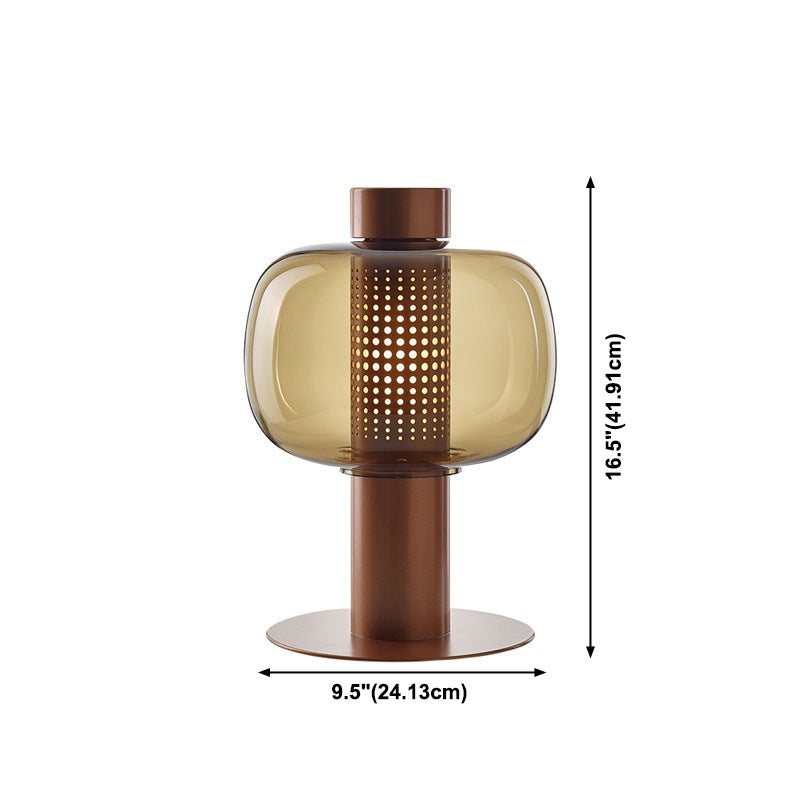 Modern Creative Table Lamp Lacquered Iron Indoor Table Lamps with Glass Shade