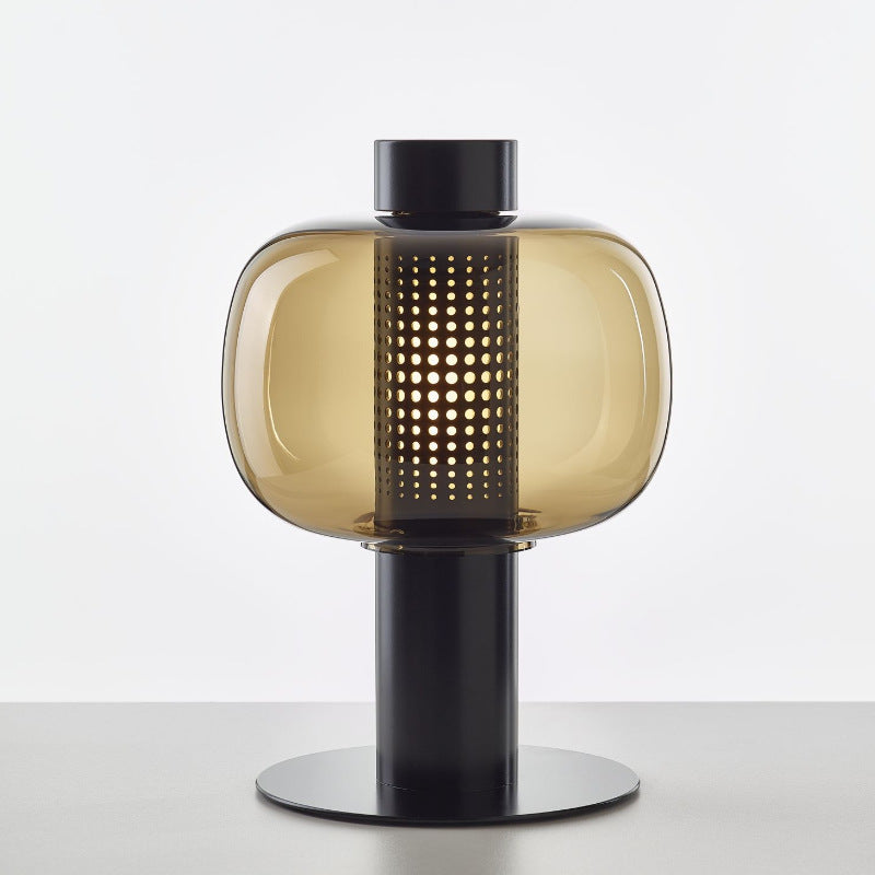 Modern Creative Table Lamp Lacquered Iron Indoor Table Lamps with Glass Shade