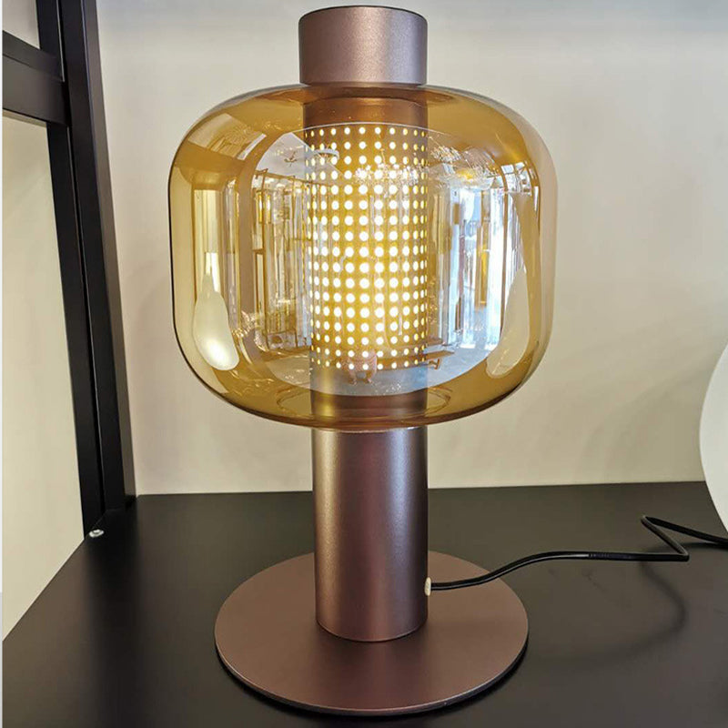 Modern Creative Table Lamp Lacquered Iron Indoor Table Lamps with Glass Shade