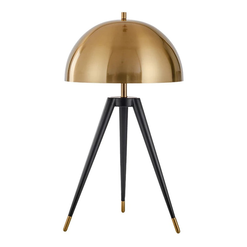 Gold Semi-Circle Table Lamp in Modern Luxury Style Electroplate Aluminium Desk Lamp for Bedroom