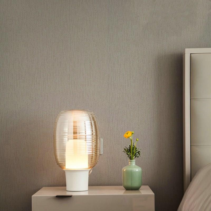 Modern Creative Drum Table Lamp Wrought Iron Desk Lamp with Glass Shade