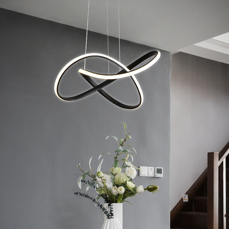 Siliconen LED lineaire hangende lamp in moderne eenvoud gelakte aluminium kroonluchter voor eetkamer