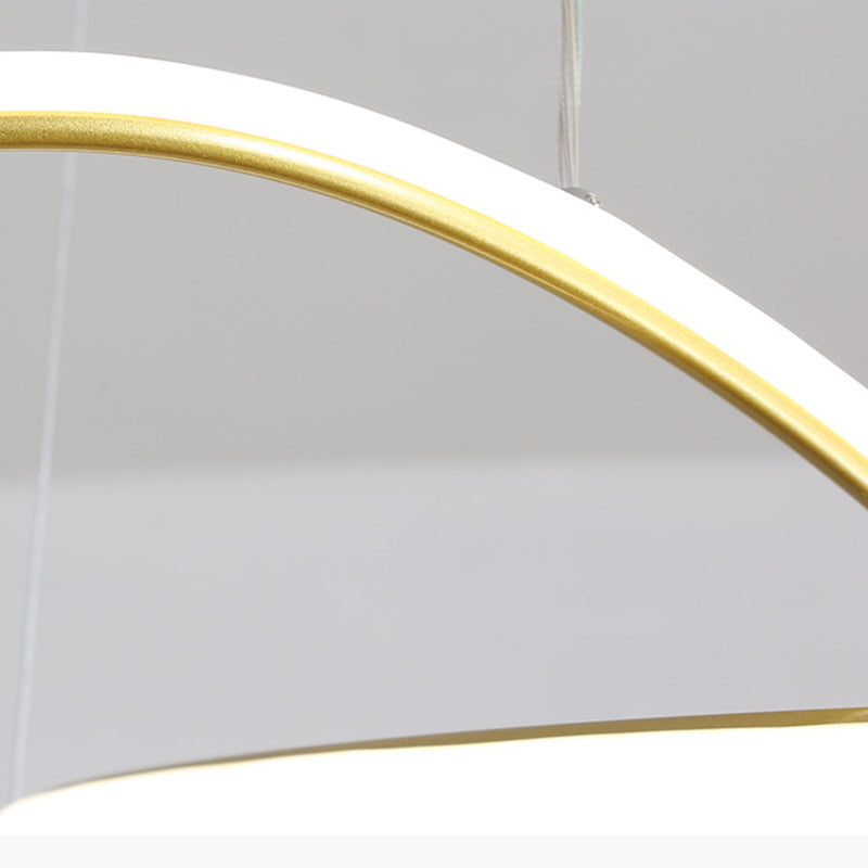 Siliconen LED lineaire hangende lamp in moderne eenvoud gelakte aluminium kroonluchter voor eetkamer