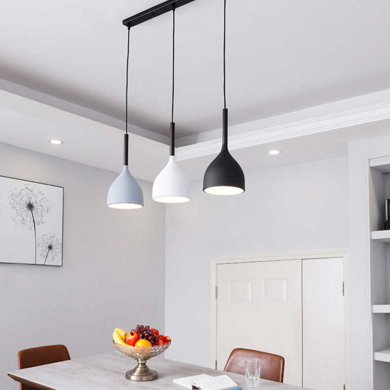 Modern Creative Creative Macaron a sospensione Light Lacked Cone lampada appesa con Sucker di ferro