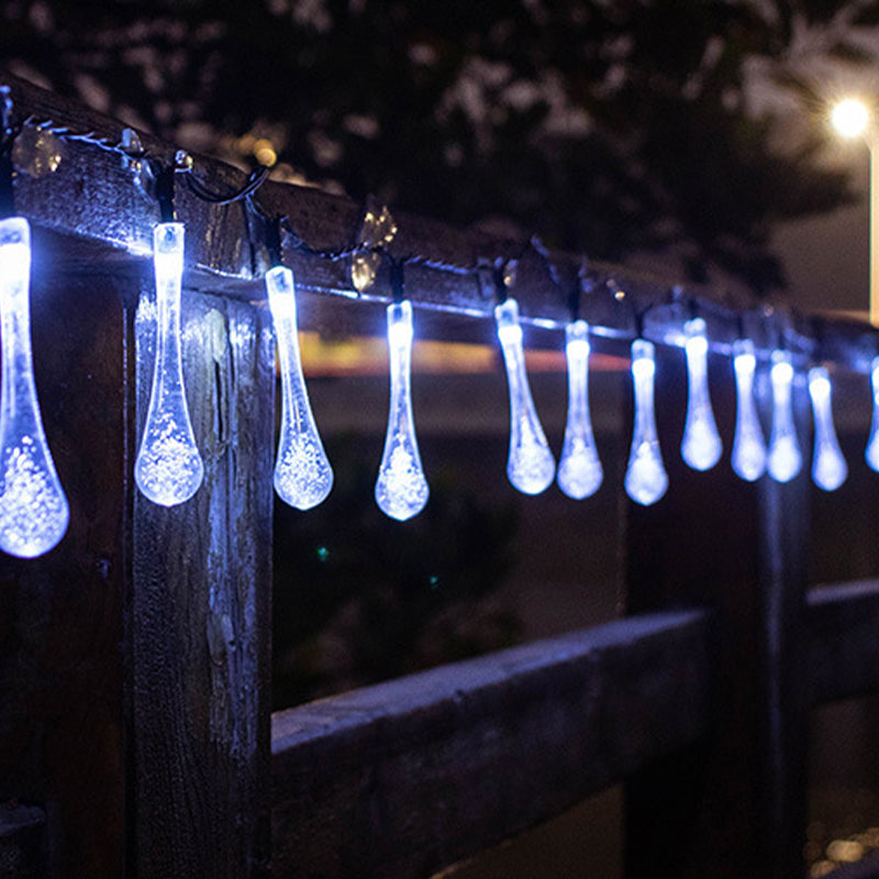 Solar Power LED Decorative Lamp in Modern Creative Style Plastic Teardrop String Lights