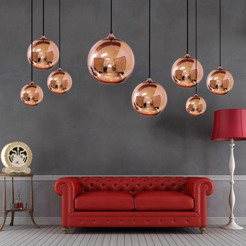 Forma de la pelota Luz colgante de vidrio Luz de colgante de estilo simple moderno para sala de estar