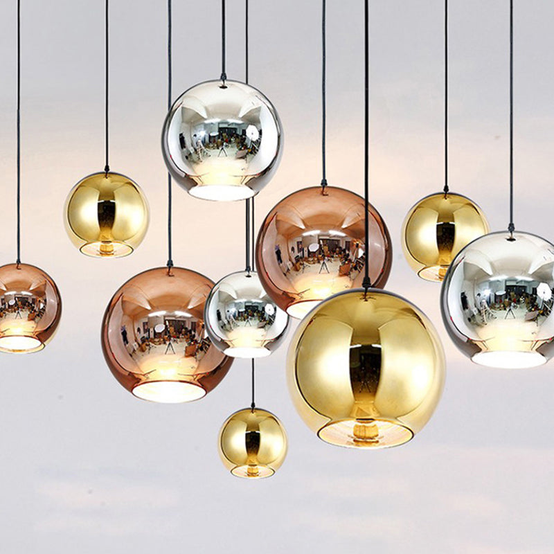 Forma de la pelota Luz colgante de vidrio Luz de colgante de estilo simple moderno para sala de estar