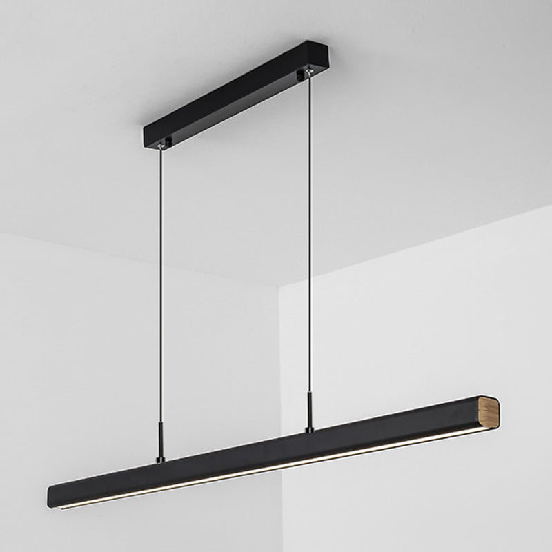 Long Linear Island Lamp Nordic Modern Style LED Chandelier for Dining Room