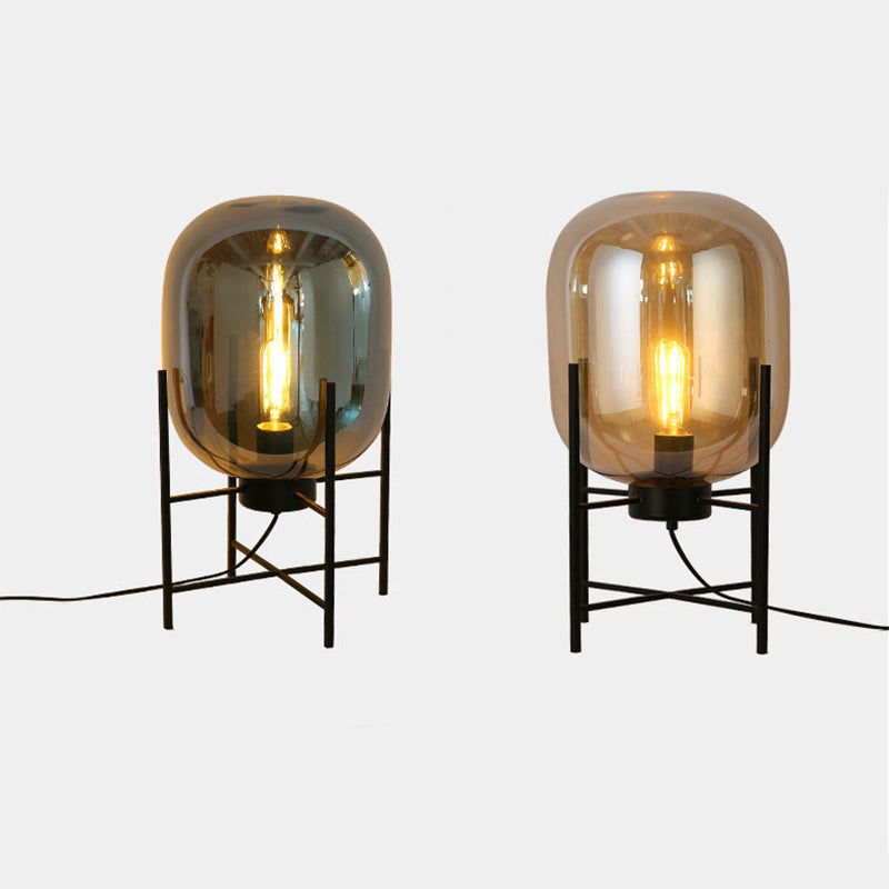 Ultramoderne eenvoud vat tafellamp glas nachtkastje lamp voor slaapkamer