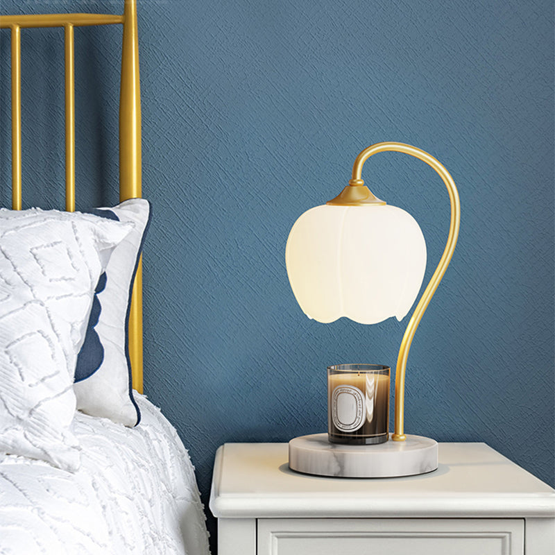 One Bulb Glass Table Lamp Contemporary Bedroom Desk Lamp (Without Aromatherapy)