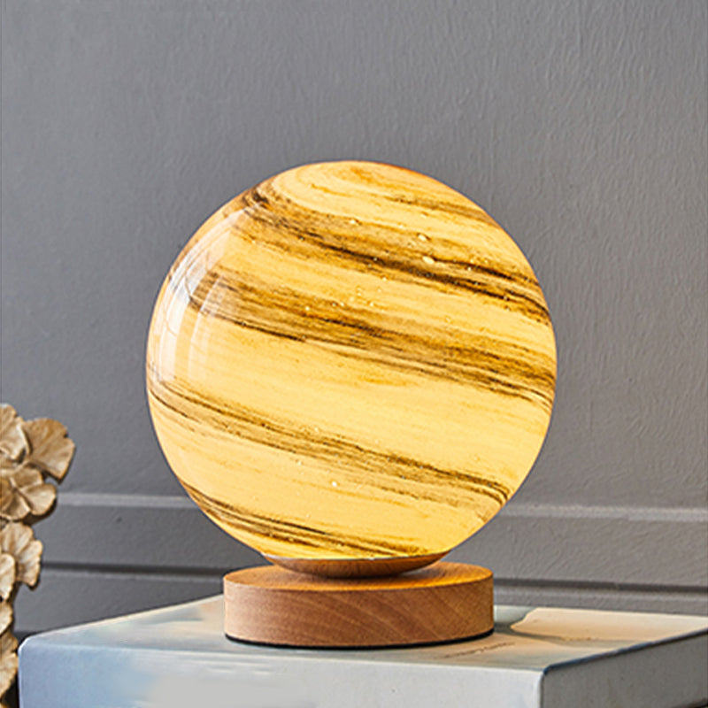 One Bulb Decoration Table Lamp Contemporary Style Glass Desk Light for Bedroom