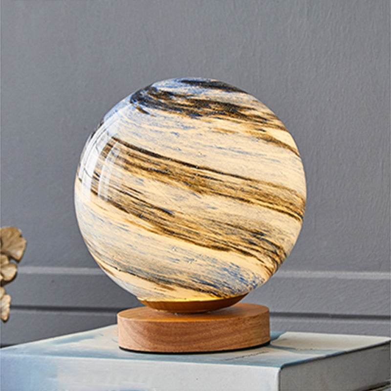 One Bulb Decoration Table Lamp Contemporary Style Glass Desk Light for Bedroom