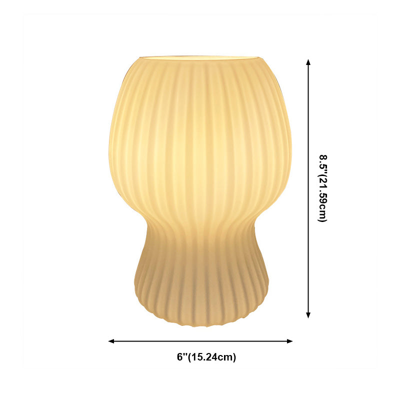 Mushroom Night Table Lamps Modern 1-Light Nightstand Lights with Glass Shade for Bedroom