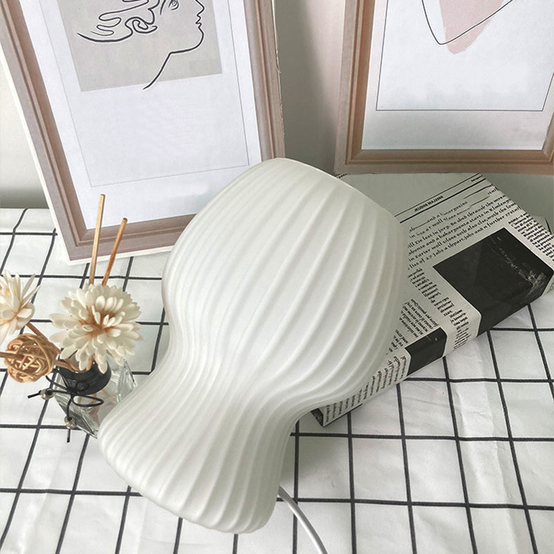 Mushroom Night Table Lamps Modern 1-Light Nightstand Lights with Glass Shade for Bedroom
