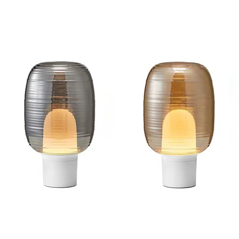 Lampade da comodino zucca bianca Luci da comodino moderne a 1 luce con paralume in vetro per camera da letto