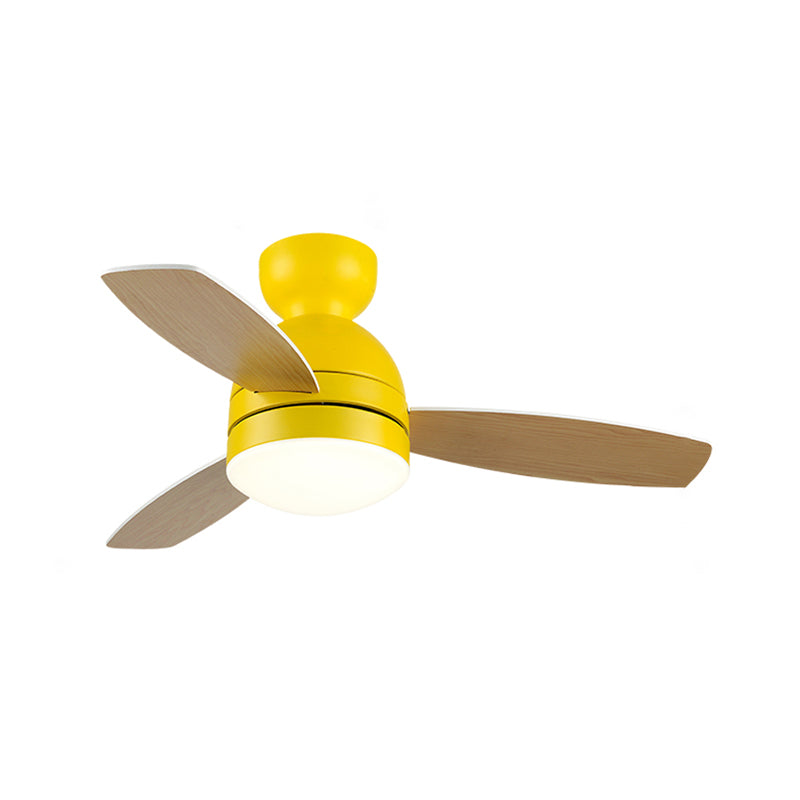 Dome LED Ceiling Fan Light Macaron Acrylic Kids Bedroom Dining Room Mount Light