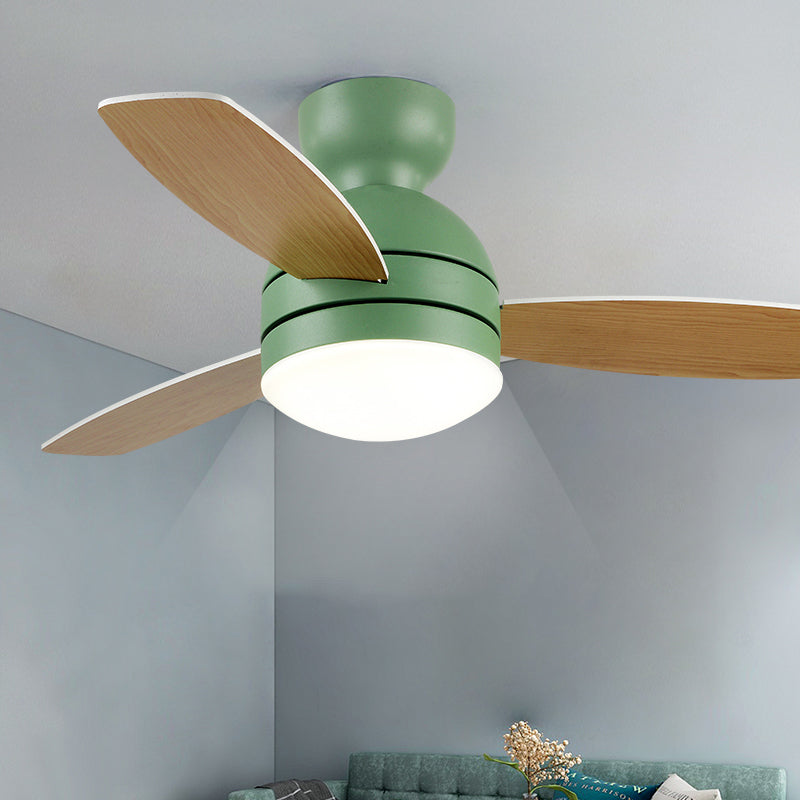 Dome LED Ceiling Fan Light Macaron Acrylic Kids Bedroom Dining Room Mount Light