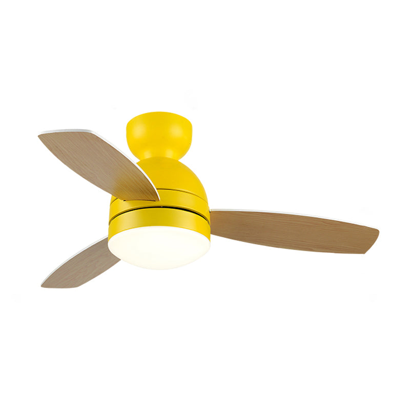 Dome LED Ceiling Fan Light Macaron Acrylic Kids Bedroom Dining Room Mount Light
