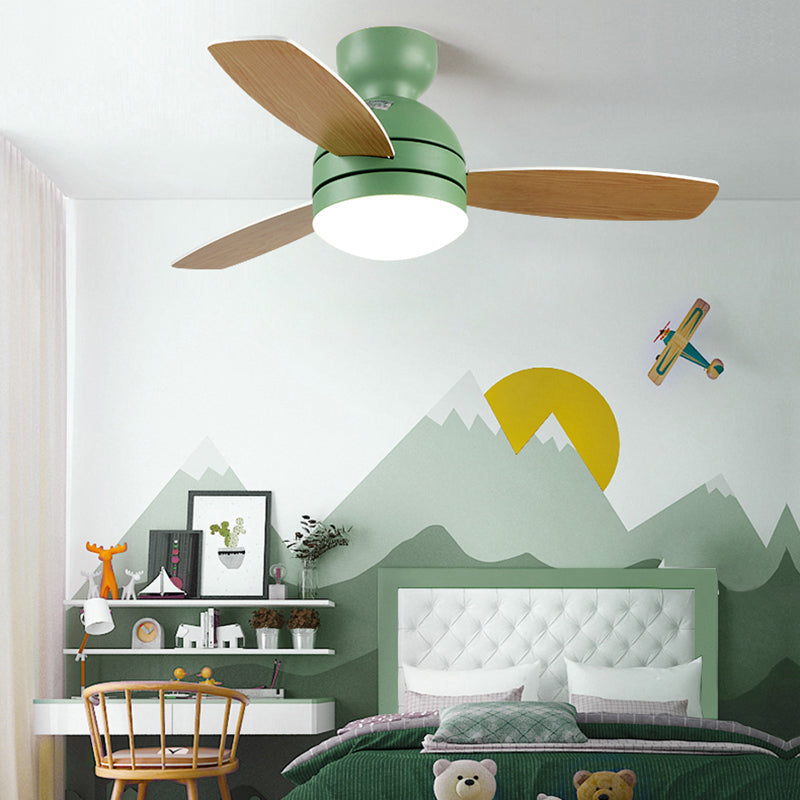 Dome LED Ceiling Fan Light Macaron Acrylic Kids Bedroom Dining Room Mount Light