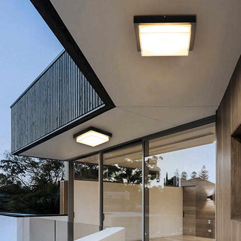 Outdoor Balcony LED Ceiling Lamp Simple Style Rustproof Flush Mount Lighting Fixture