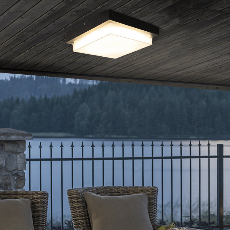 Outdoor Balcony LED Ceiling Lamp Simple Style Rustproof Flush Mount Lighting Fixture