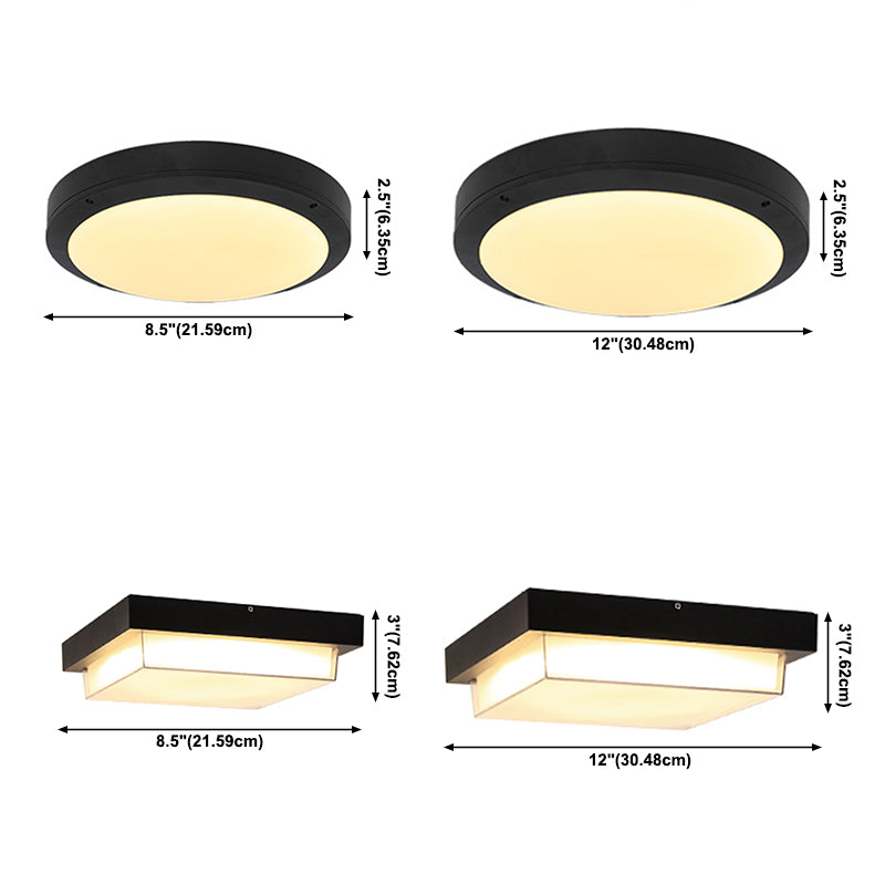 Outdoor Balcony LED Ceiling Lamp Simple Style Rustproof Flush Mount Lighting Fixture