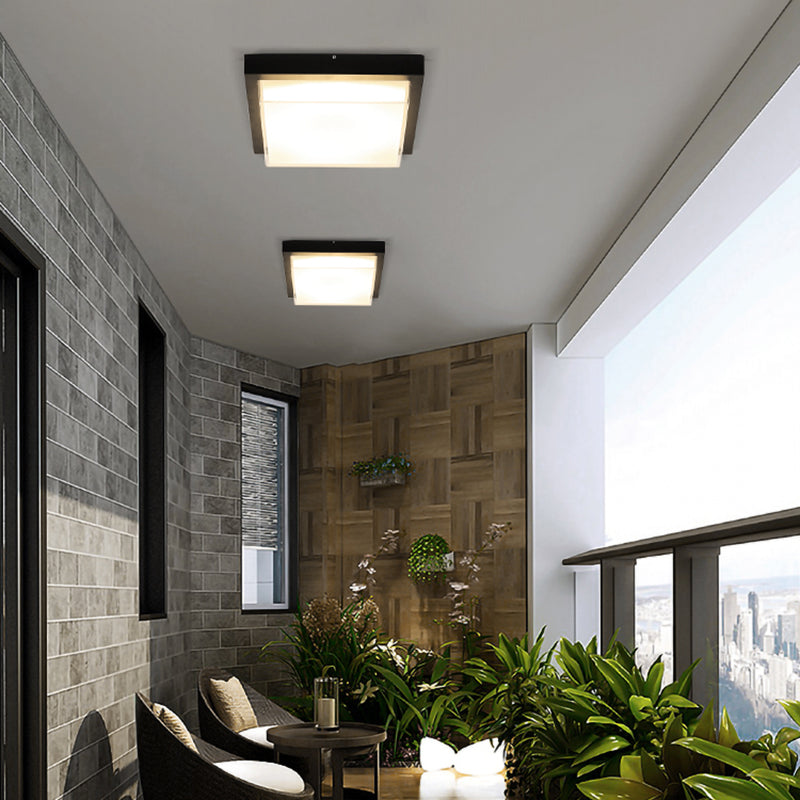 Outdoor Balcony LED Ceiling Lamp Simple Style Rustproof Flush Mount Lighting Fixture