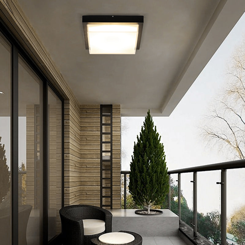 Outdoor Balcony LED Ceiling Lamp Simple Style Rustproof Flush Mount Lighting Fixture