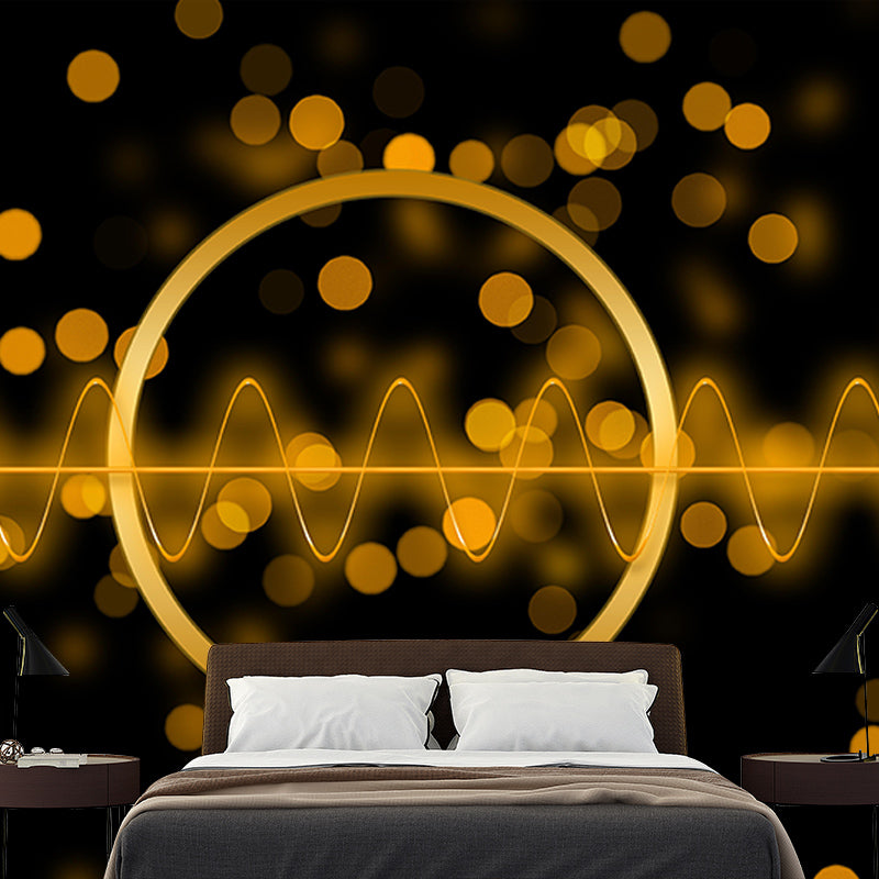 Contemporary Blurry Pattern Mural for Living Room Mildew Resistant Wall Covering