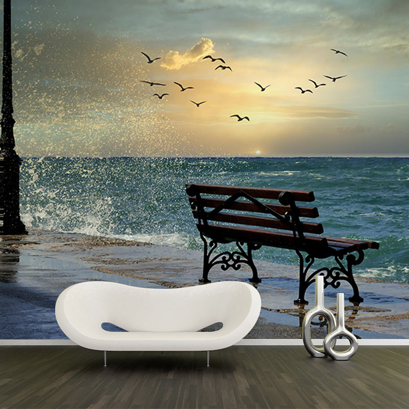 Photography Sea Mural Wall Covering for Living Room Eco-friendly for Decoration