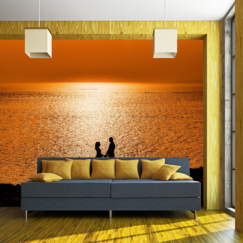 Contemporary Style Sea Wall Mural for Living Room Mildew Resistant Wall Covering
