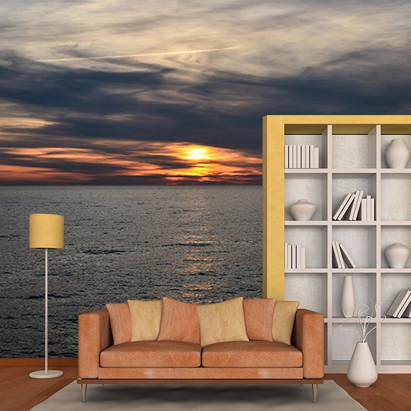 Modern Style Sea Mural Wall Covering for Living Room Eco-friendly for Decoration