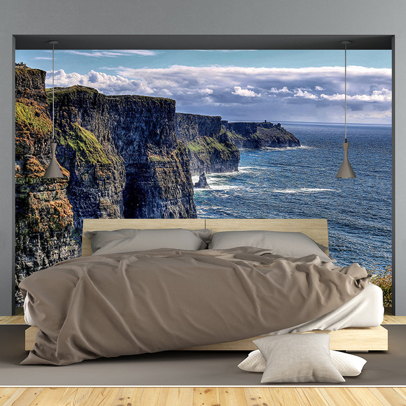 Customized Sea Mural Wall Decor Eco-friendly Wallpaper for Sitting Room
