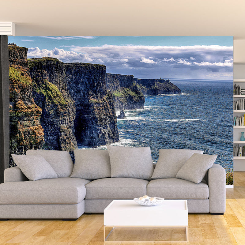 Customized Sea Mural Wall Decor Eco-friendly Wallpaper for Sitting Room