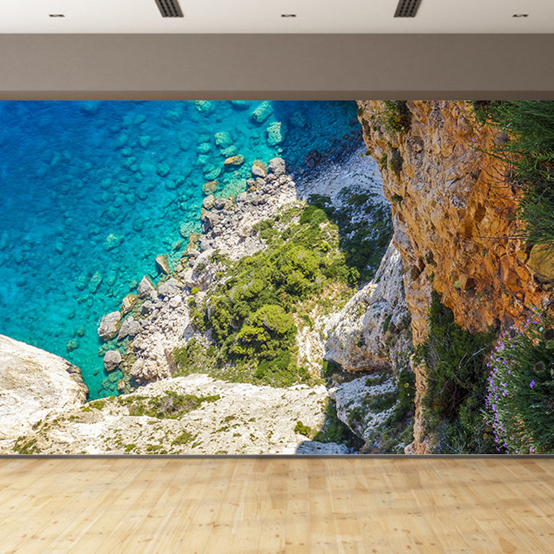 Contemporary Sea Wall Mural for Living Room Mildew Resistant Wall Covering