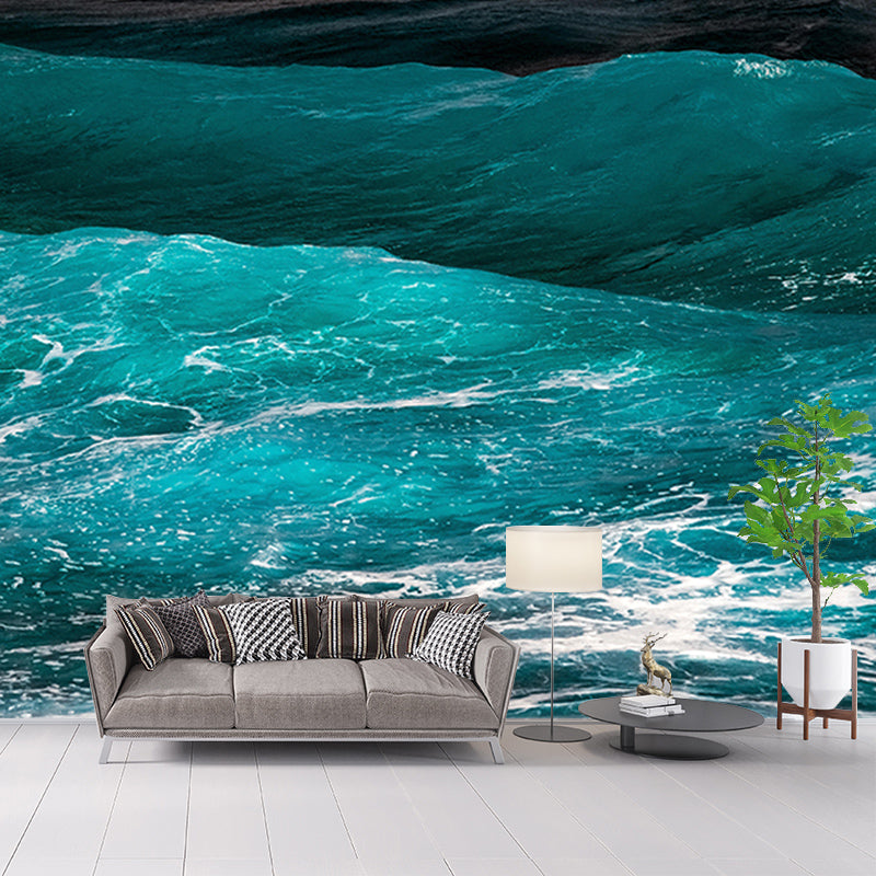 Contemporary Sea Wall Mural for Living Room Mildew Resistant Wall Covering