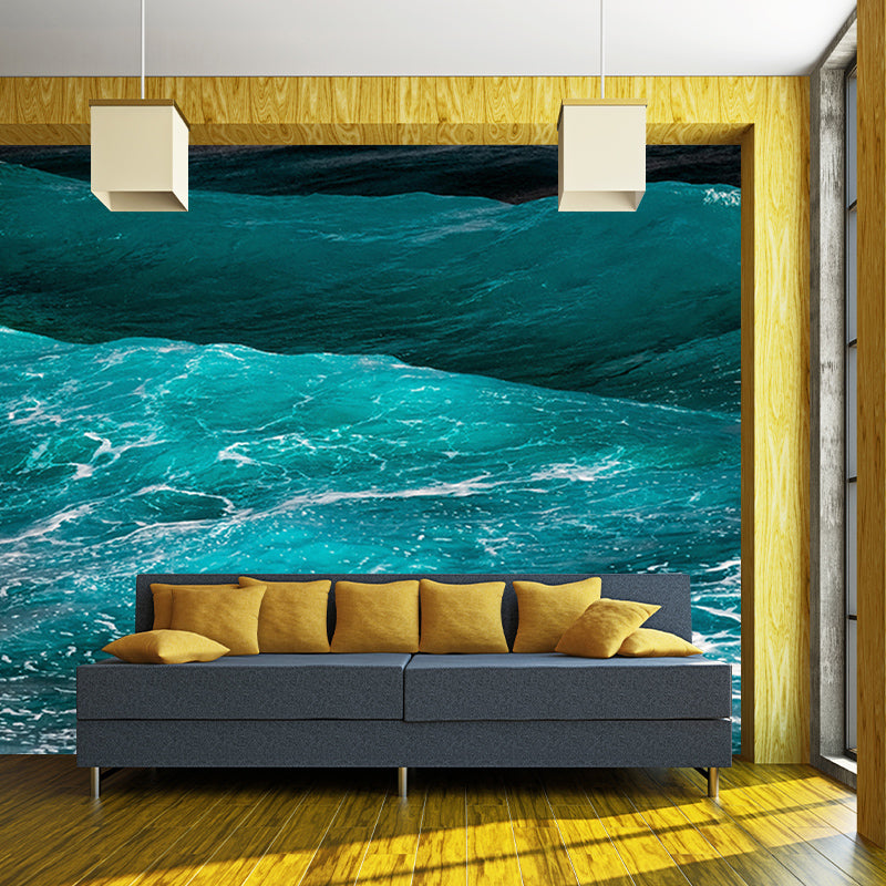 Contemporary Sea Wall Mural for Living Room Mildew Resistant Wall Covering