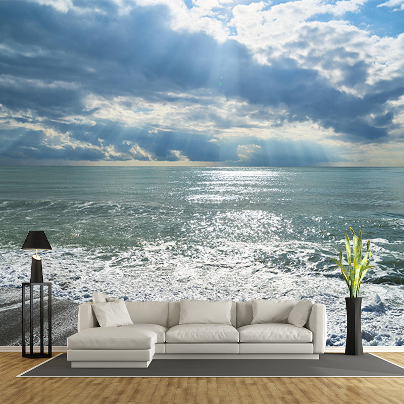Customized Sea Mural Wall Decor Eco-friendly Wallpaper for Living Room