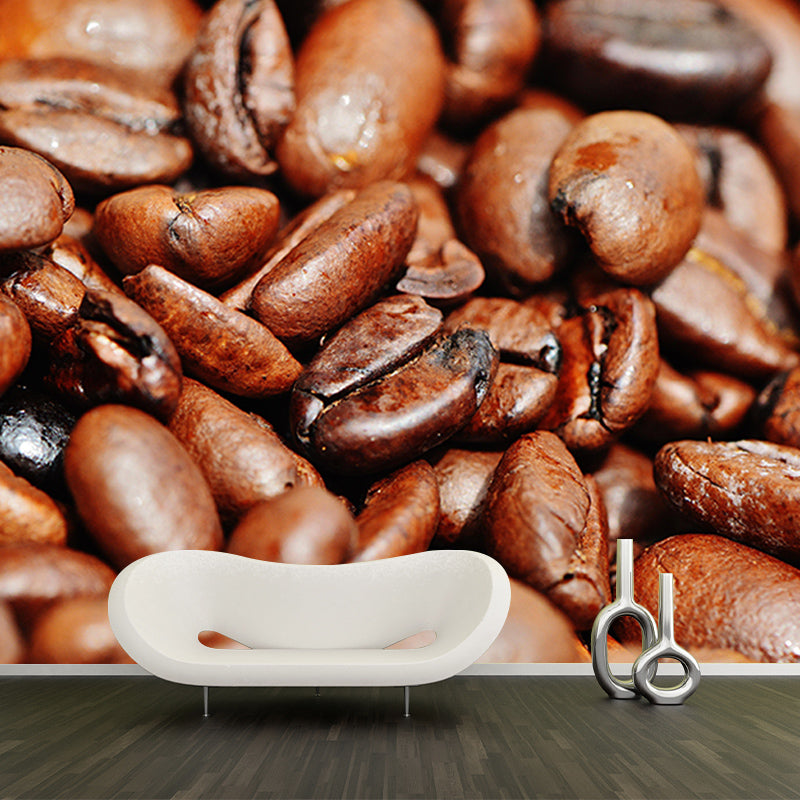 Contemporary Coffee Beans Wall Mural for Coffee Shop Eco-friendly for Decoration