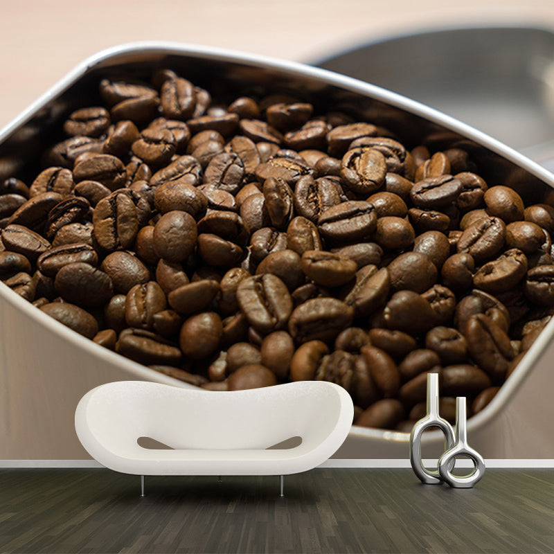 Full Size Coffee Beans Wall Mural Decorative Mildew Resistant for Coffee Shop