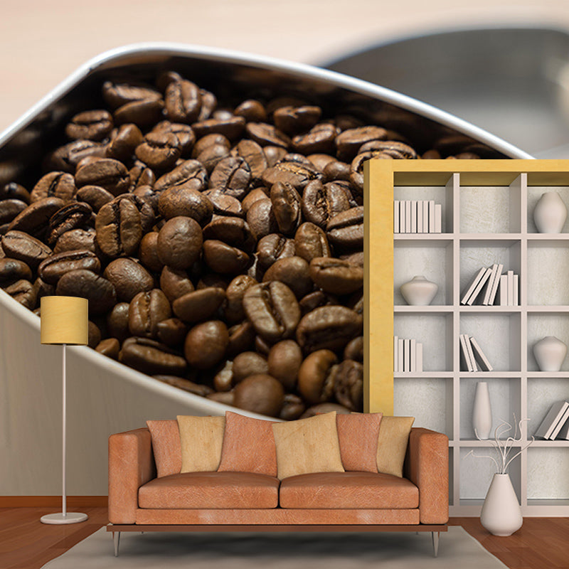 Full Size Coffee Beans Wall Mural Decorative Mildew Resistant for Coffee Shop