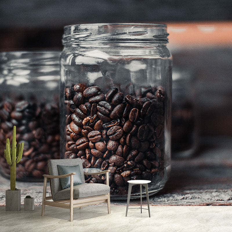 Roasted Coffee Beans Wall Mural for Coffee Shop Mildew Resistant Wall Covering