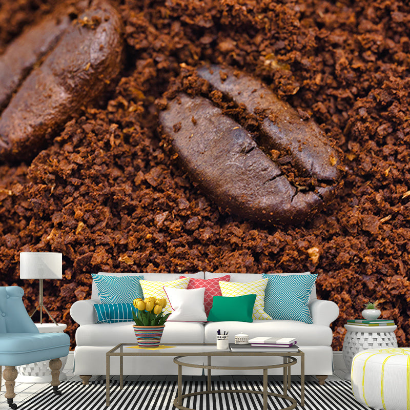 Roasted Coffee Beans Wall Mural for Coffee Shop Mildew Resistant Wall Covering